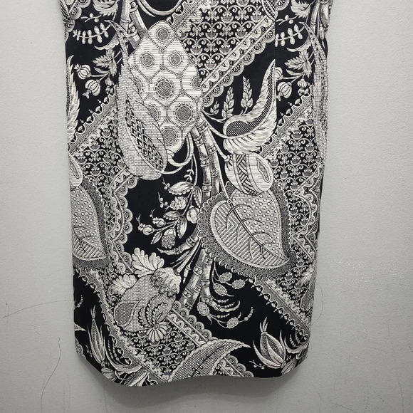 Trina turk women's mini dress size 8 floral black and white( FLAW ) - Picture 3 of 13